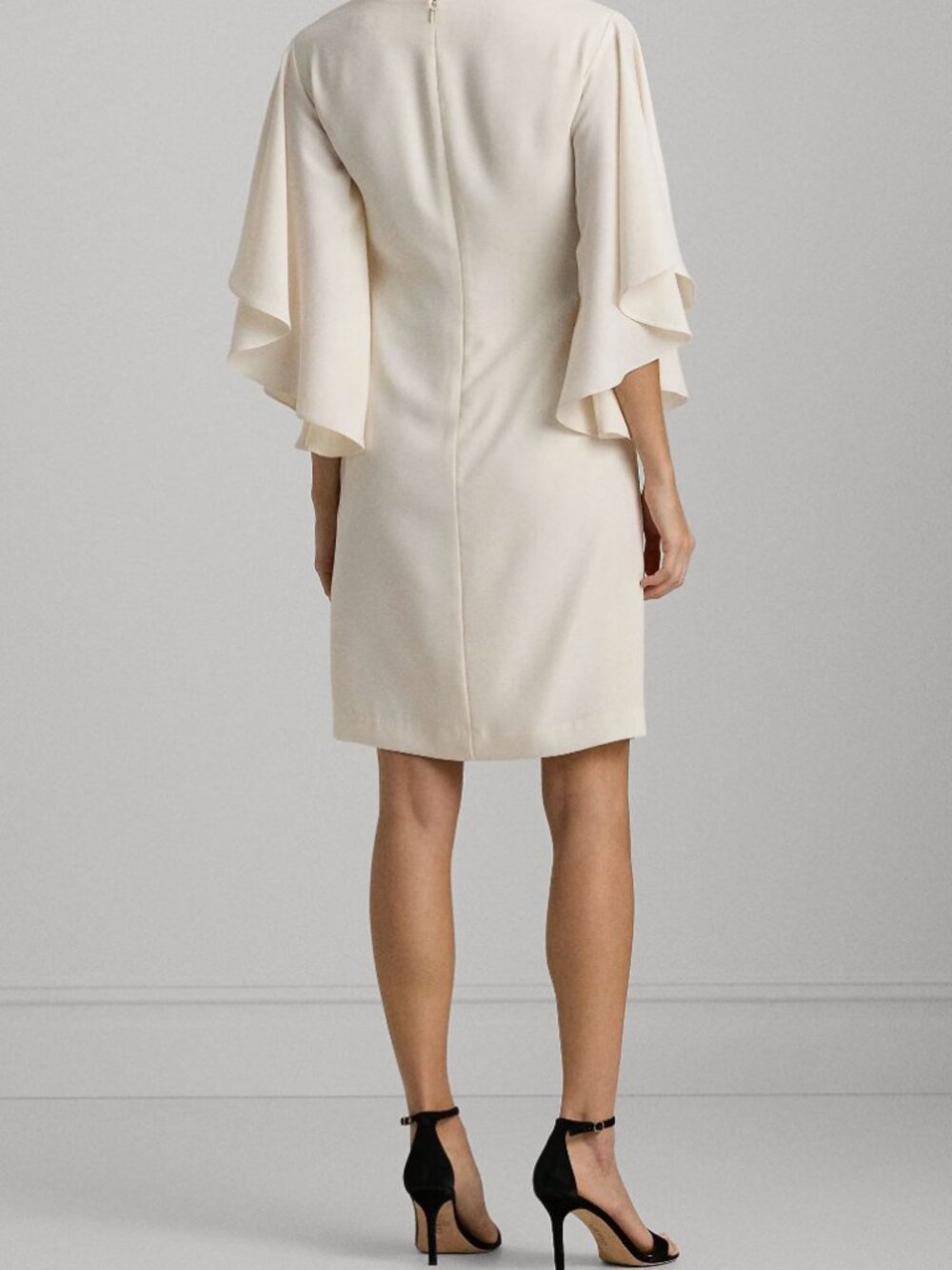 Lauren Ralph Lauren Yaira Ruffle Sleeve Dress - Cream - 18 - EUC - Picture 2 of 9